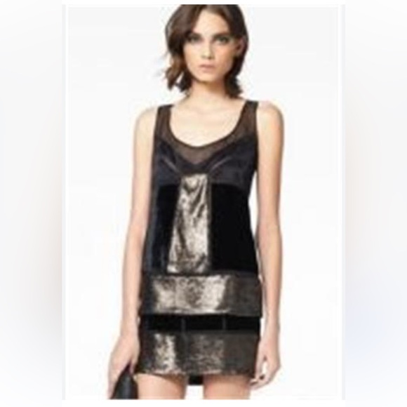 Diane Von Furstenberg patchwork black cult gala tank dress 10